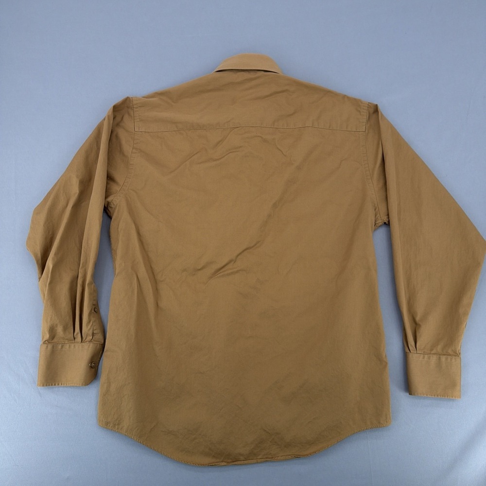 Kenneth Cole Reaction Dress Shirt Men's Medium 15.5 Brown Long Sleeve Button Up - Picture 4 of 9